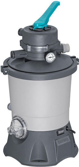 Bestway Poolwasserpumpe Filter Einphasig mit Maximale Versorgung 3596 lt/h + 25kg Sand