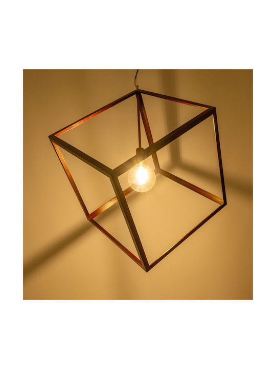 GloboStar Cube Hängelampe Kupfer mit Fassung E27 70x70x87cm.