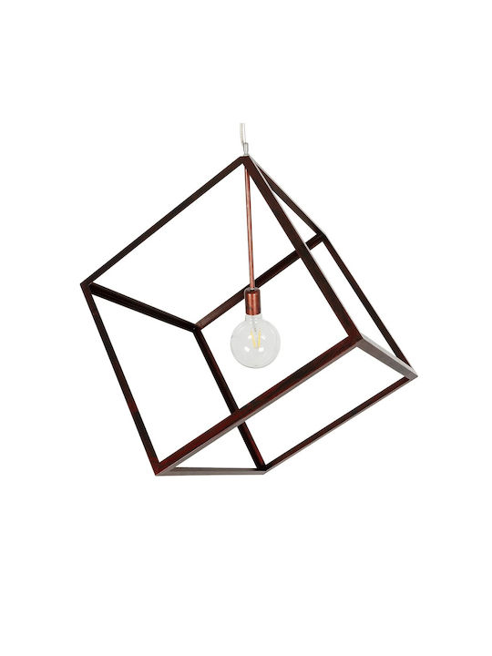 GloboStar Cube Hängelampe Kupfer mit Fassung E27 70x70x87cm.