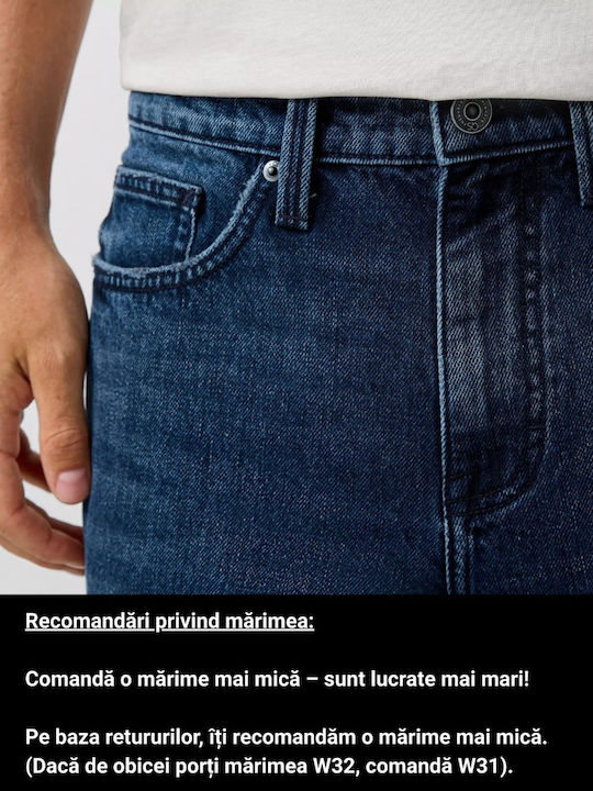 Ανδρικό Παντελόνι Τζιν με Regular Straight Εφαρμογή Dark Navy