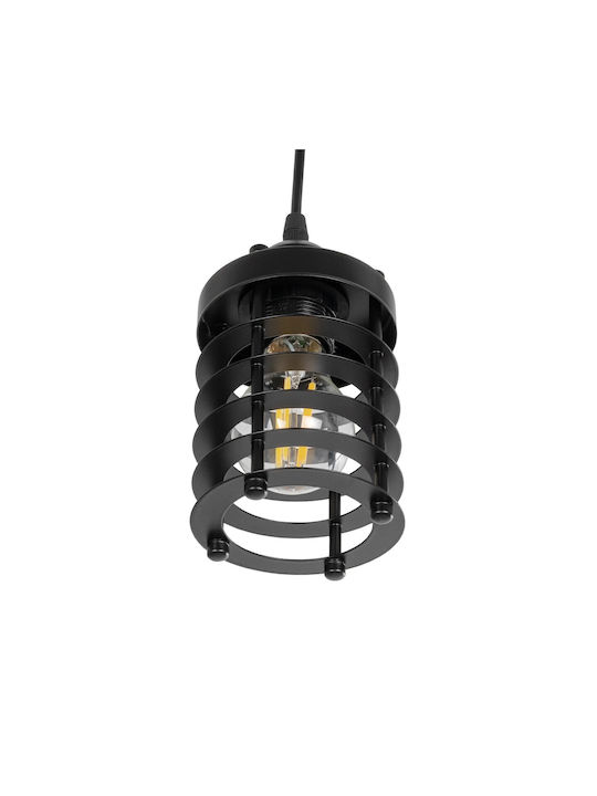 GloboStar Darsey Pendant Light Black with Socket E27 10x10x19cm