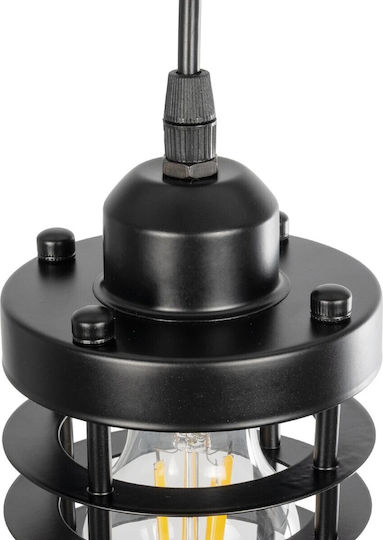 GloboStar Darsey Pendant Light Black with Socket E27 10x10x19cm