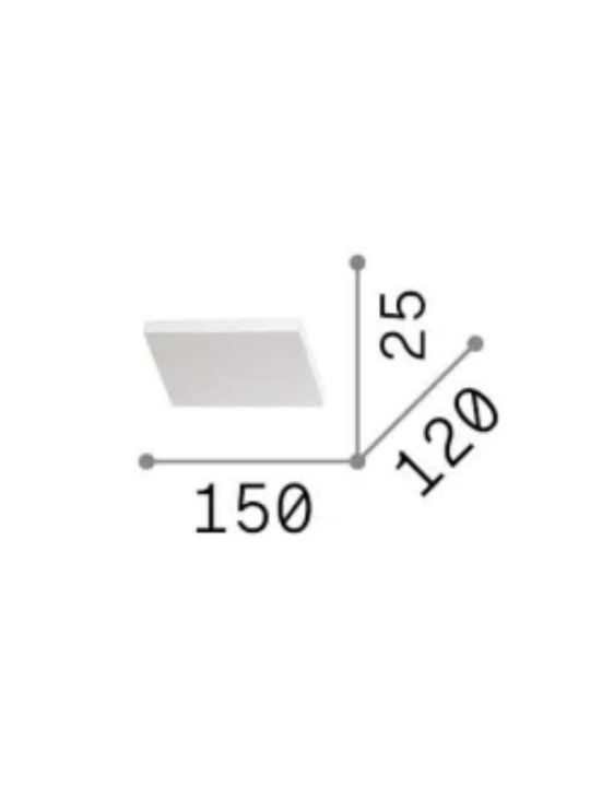 Ideal Lux Block Φωτιστικό Τοίχου με Ενσωματωμένο LED και Θερμό Λευκό Φως 15x12x2.5εκ.