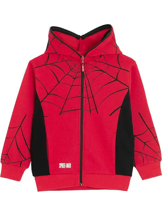 Fleece Kinder-Sweatshirt Strickjacke mit Kapuze Rot