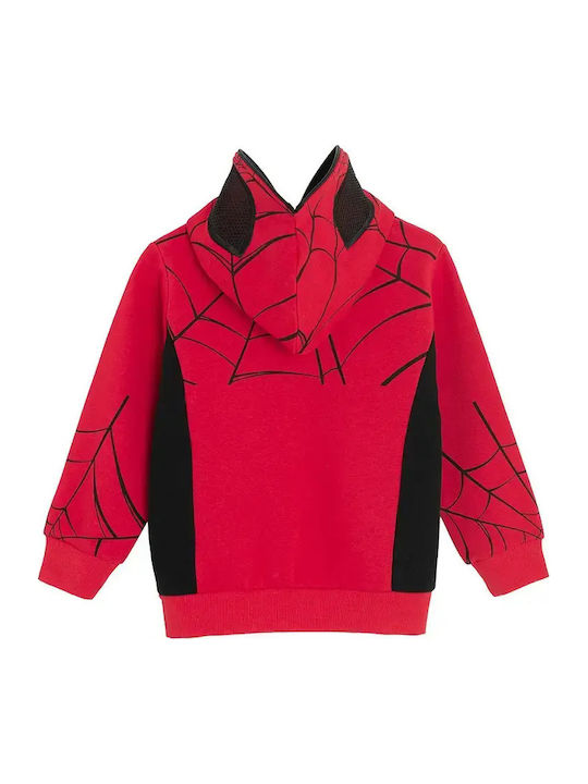 Fleece Kinder-Sweatshirt Strickjacke mit Kapuze Rot