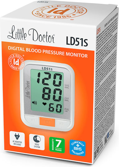 Tensiometru Little Doctor Ld 51s Pentru Braț Anunțare Vocală în Română Adaptor Inclus Validat Clinic