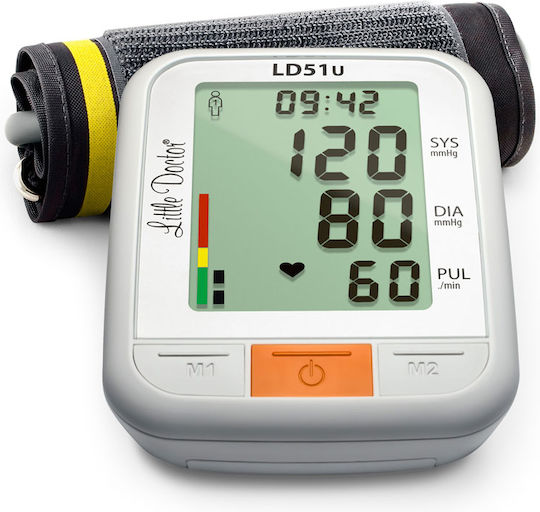 Little Doctor Ld 51u Tensiometru Electronic de Braț Manșetă 22 42 Cm Indicator OMS Adaptor de Alimentare Inclus Alb Gri