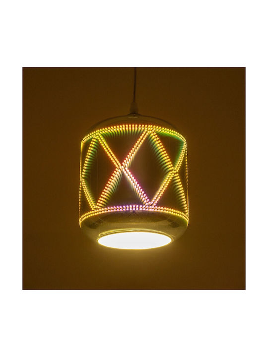GloboStar Neptune Pendant Light Multicolour with Socket E27 18x18x25cm