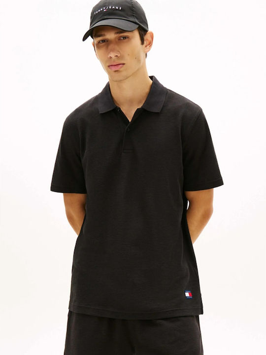 Tjm Polo Bluza Tricou Cu Mânecă Scurtă Neagră