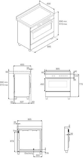 Bertazzoni Herd 103Es B89.5cm. Orange