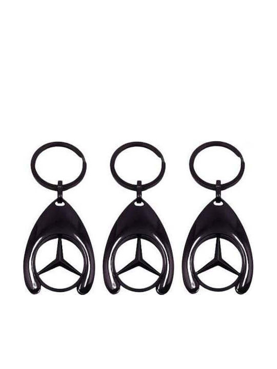 Depox Keychain Set Three Mercedes 7.5 Cm Metal Black