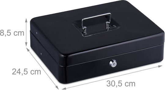Cutie de Bani Relaxdays Cash Box Coin Counting Board Suport Bancnote și Monede cu Încuietoare Neagră 10047774_46