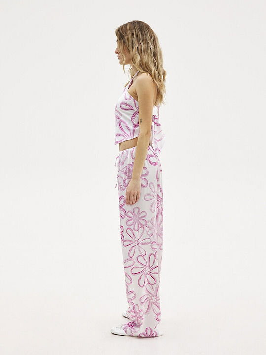 Women's Fabric Trousers Pink
