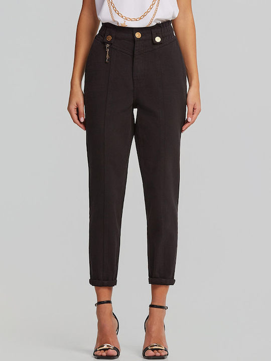 High Rise Women's Jean Pants Black
