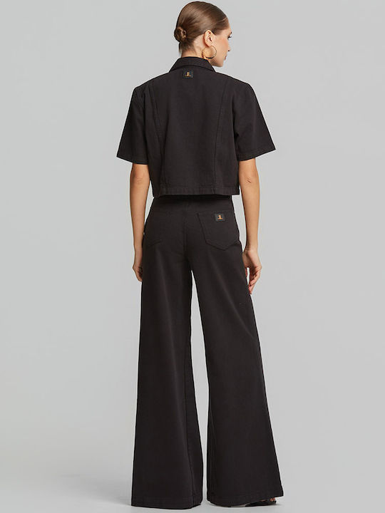 High Rise Women's Jean Pants In Straight Leg Black
