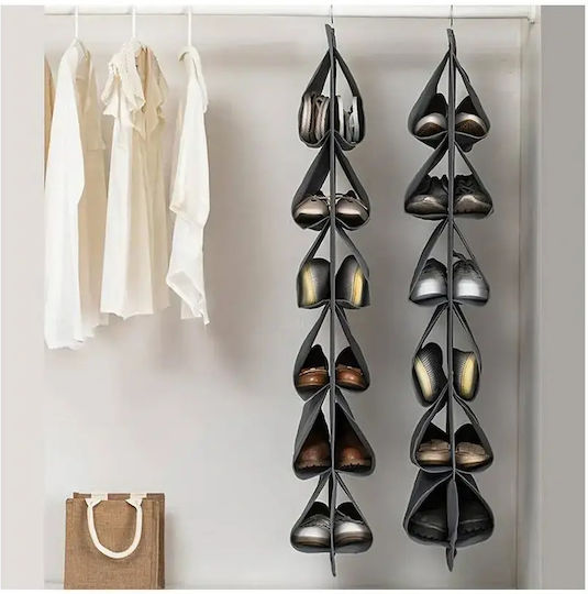 Verk Group Wardrobe Hanging Storage Case for Shoes in Black Color 115x32cm 1pcs