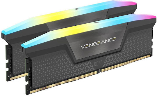 Corsair Vengeance RGB DDR5 16GB RAM με 2x8GB Modules και Ταχύτητα 5200 για Desktop
