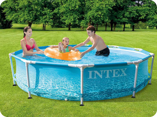 Intex Runde Schwimmbecken PVC mit Metallic-Rahmen
