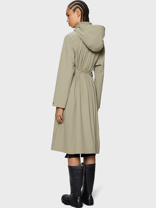Suva Long Women's Jacket for Winter Beige