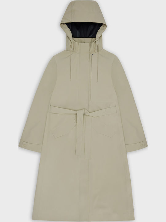 Suva Long Women's Jacket for Winter Beige