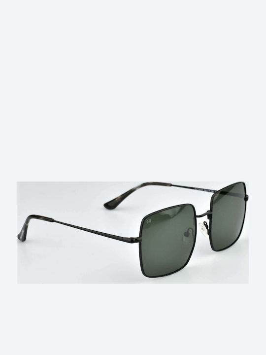 Red Raven Venomous Women's Sunglasses with Black Frame and Green Polarized Lenses