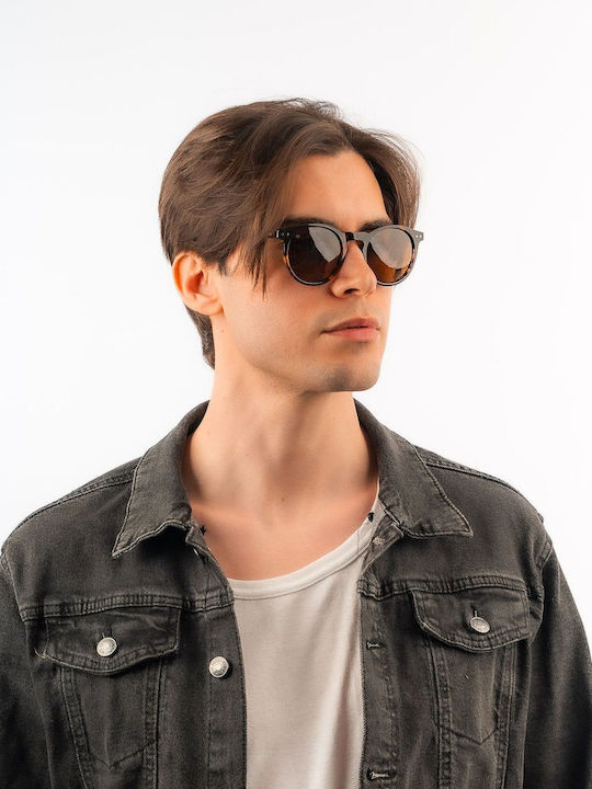 Red Raven Athene Unisex Sunglasses with Brown Frame and Red Polarized Lens
