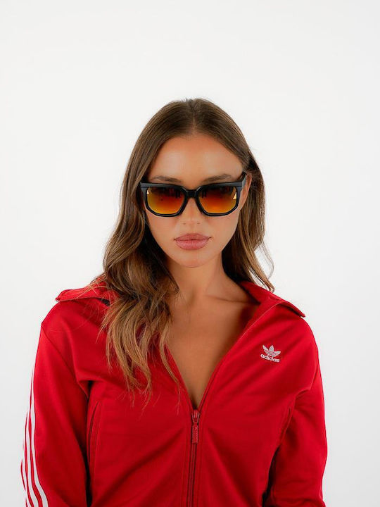 Red Raven Rapid Unisex Ochelari De Soare Cu Ramă Neagră Din Plastic Și Lentile Roșii