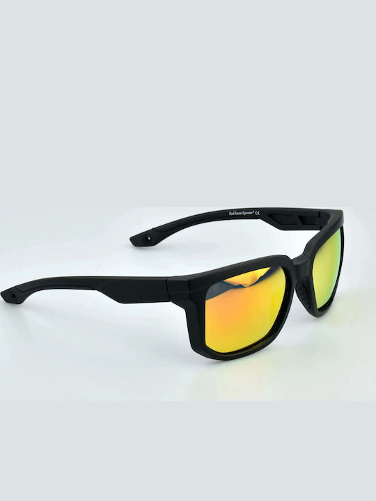 Red Raven Rapid Unisex Ochelari De Soare Cu Ramă Neagră Din Plastic Și Lentile Roșii