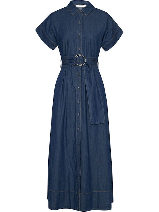 Summer Shirt Dress Denim Blue