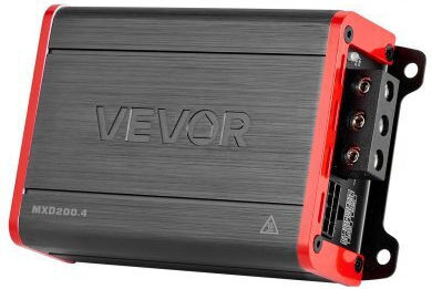 Vevor Car Audio Amplifier 4-channel Bridgeable Car Amplifier Multichannel Class D Stereo Amp Max 4 X 120w At 4 Ohms 4 X 200w At 2 Ohms High Output Suvs Pickups Off-road Vehicles