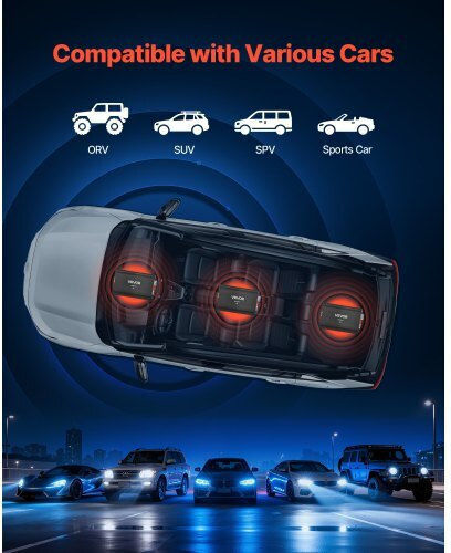 Vevor Car Audio Amplifier 4-channel Bridgeable Car Amplifier Multichannel Class Ab Stereo Amp Max 4 X 250w At 4 Ohms 4 X 500w At 2 Ohms High Output Suvs Pickups Off-road Vehicles