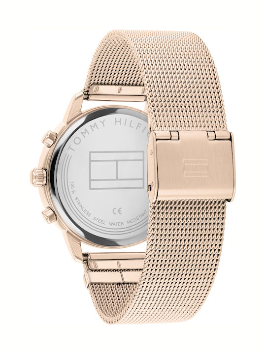 Tommy Hilfiger Men's Watch 38mm Battery with Pink Gold Metal Bracelet