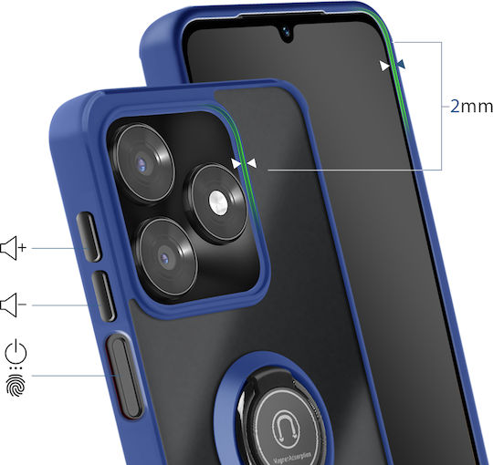 Avizar Калъф Honor X5c Plus 4g Въртящ Се Магнитен Пръстен Матирано Покритие Син