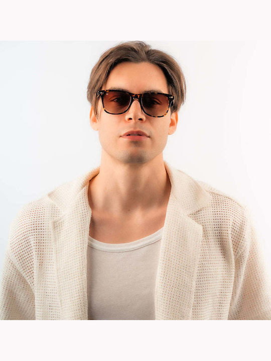 Red Raven Daniel Unisex Γυαλιά Ηλίου με Καφέ Σκελετό και Κόκκινο Φακό 47577631818062