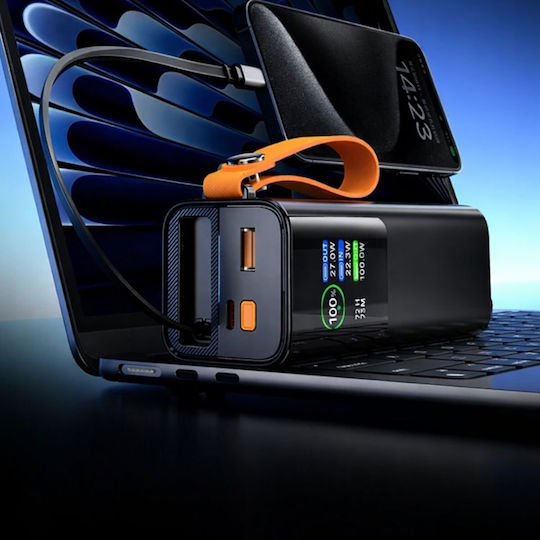 Green Lyca Power Bank 20000mAh 65W με Θύρα USB-A και Θύρα USB-C Ασημί