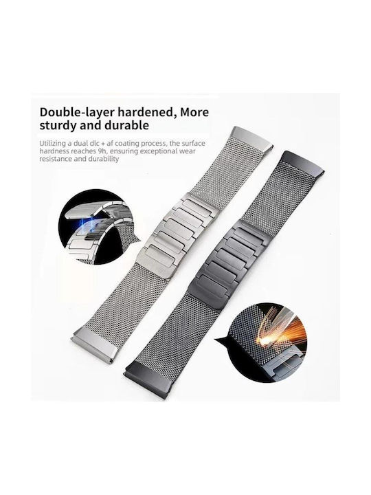 Huawei Watch Gt 6 Pro Press Button Seamless Interface I-shaped Magnetic Stainless Steel Watch Band Titanium Gray