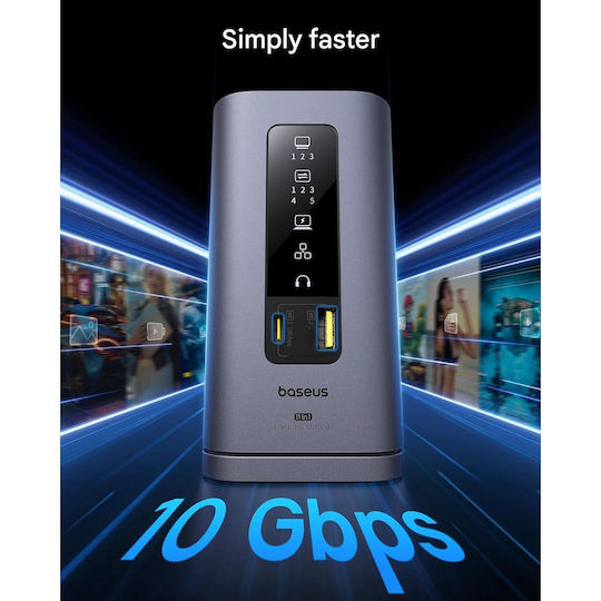 Dock / USB-C Stație de andocare cu HDMI 4K PD Ethernet și conexiune 3 monitoare Argintiu (B0D17Q82X4)