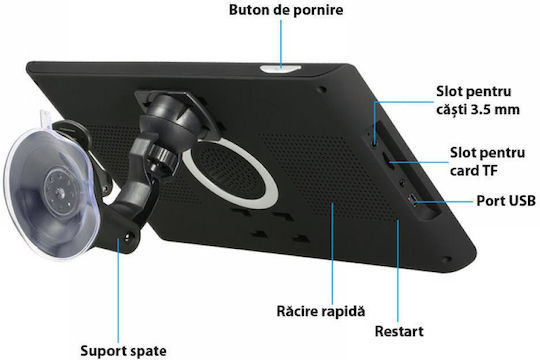 Dispozitiv de Navigație GPS cu Ecran 9" USB & Slot card