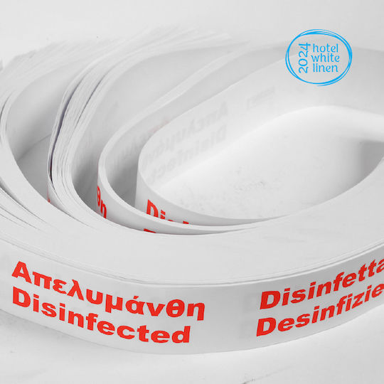 Paper Tape 'Disinfected' Toilet Seat Cover