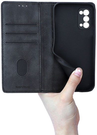 Θήκη Πορτοφόλι Vintage Magnet Wallet Sonique Oppo Find X3 Lite 5g Μαύρο