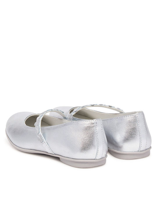 Kids Ballerinas with Hoop & Loop Closure Silver