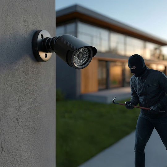 Set of Two Dummy Tube Cameras Led Ir Black Power Supply 2xaa Not Included in Delivery Abs Ir1800 Bt