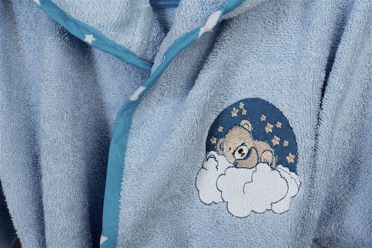 Dimcol Kids Hooded Bathrobe Sky Blue