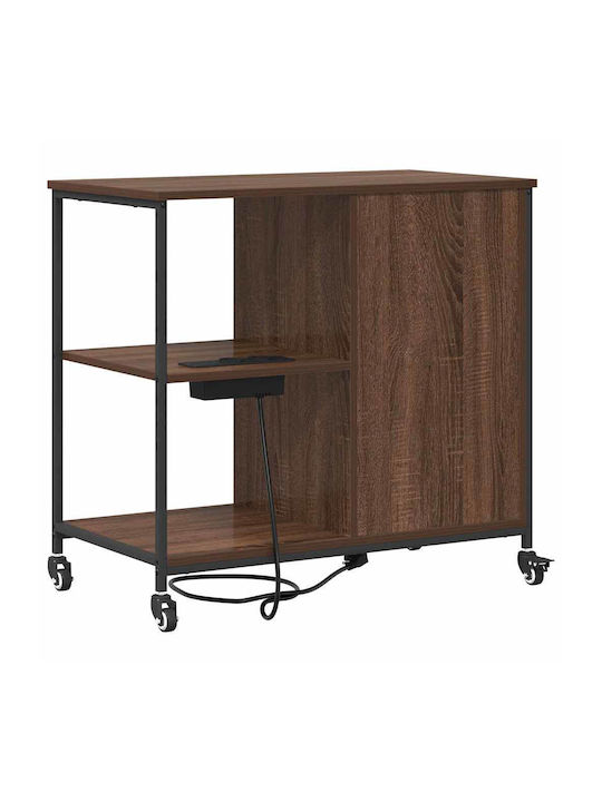 vidaXL Büroaufbewahrungsschublade und -schrank Holzschattierung Eiche mit Rädern 76x41x72cm