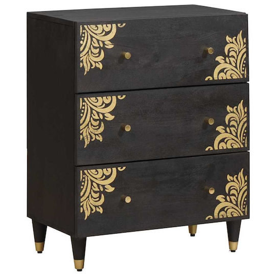 vidaXL Badezimmerschrank B180xT33xH75cm Schwarz