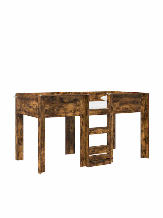 Pat Pentru Copii Cușetă Single Cu Saltea Maro 100x200cm