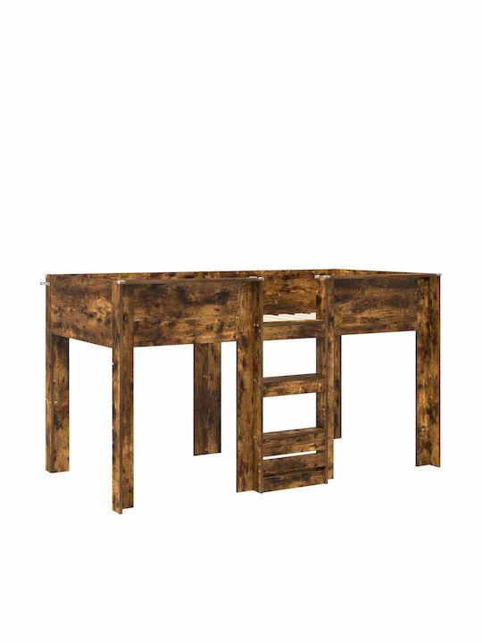 Pat Pentru Copii Cușetă Single Cu Saltea Maro 100x200cm