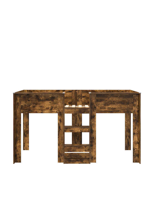Pat Pentru Copii Cușetă Single Cu Saltea Maro 100x200cm