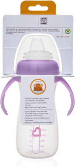 Munchkin Gentle Tall Transition Cup Baby Sippy Cup Plastic with Handles Purple for 9m+ 296ml