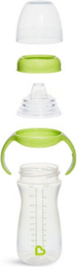 Munchkin Gentle Tall Transition Cup Baby Sippy Cup Plastic with Handles Green for 9m+ 296ml